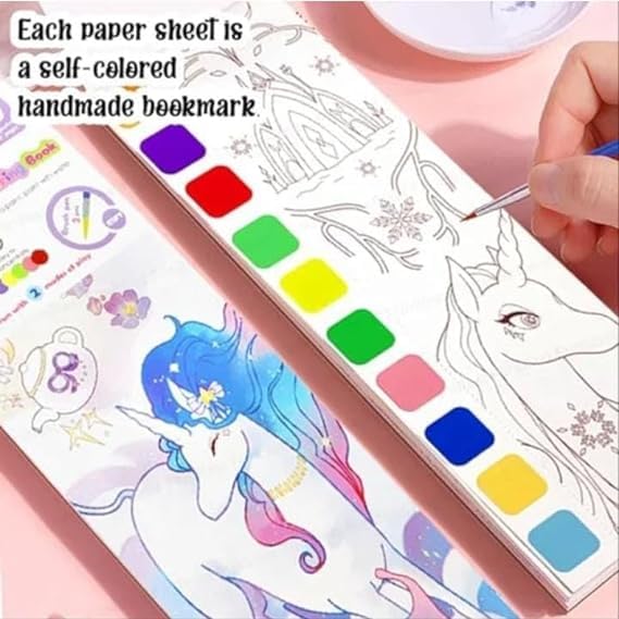 Interactive painting and drawing book for children with a space astronaut theme, includes watercolour pages and magic water reveal sections, plus paint brushes, available in www.usmile.toys